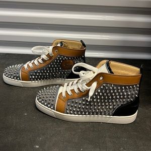 Christian Louboutin Sneakers - Tan/Denim/Black/Spiked